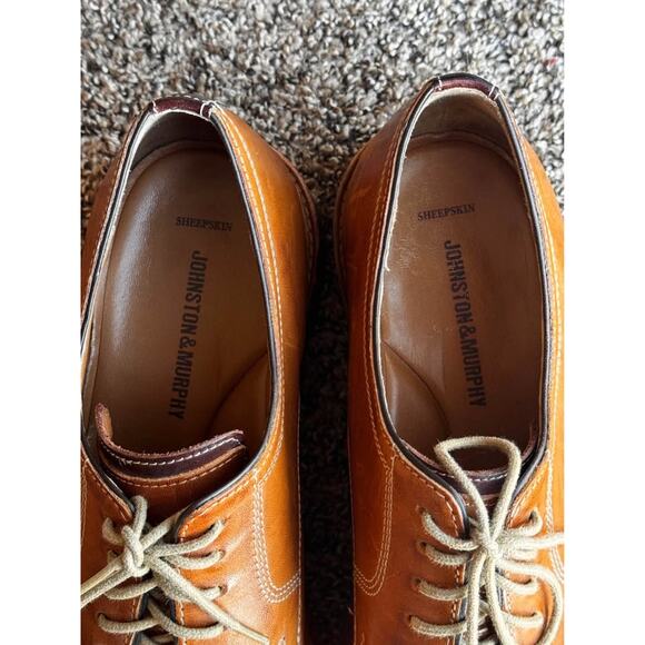 Johnston&Murphy Lenox Hill Cap Toe Oxford shoes in British Tan leather Size 13 main image 8